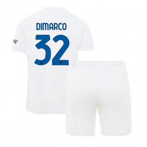 Fotbalové Dres Inter Milan Federico Dimarco #32 Dětské Venkovní 2023-24 Krátký Rukáv (+ trenýrky)